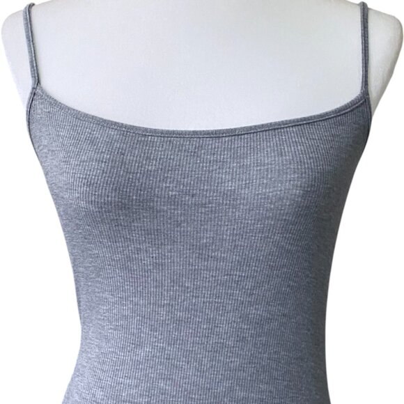 Skims Soft Lounge Long Slip Dress in Heather Gray Ribbed Maxi L - Picture 3 of 8